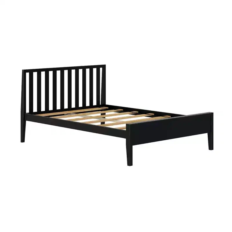 Cadre de lit scandinave en bois massif avec tête de lit
