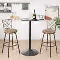 Lot de 2 tabourets de bar pivotants réglables Chaises de salle à manger en métal Marron