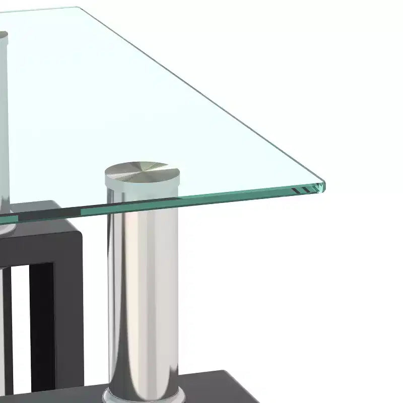 Lot de 2 tables basses modernes en verre trempé