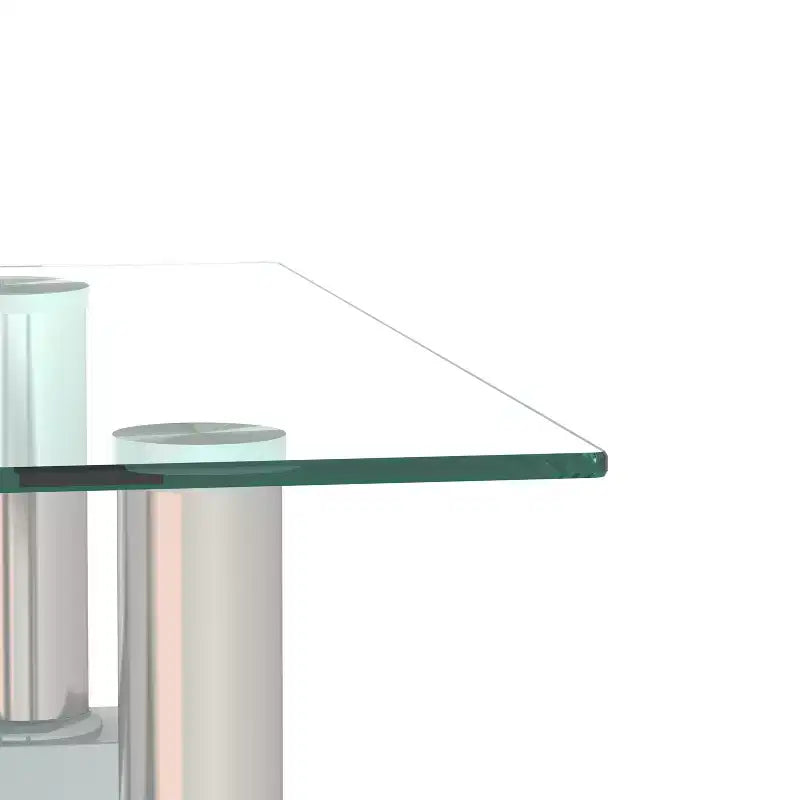 Lot de 2 tables basses modernes en verre trempé