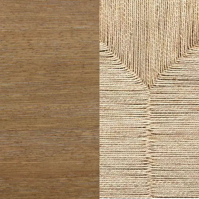 Meuble de rangement à 2 portes en bois et jonc de mer