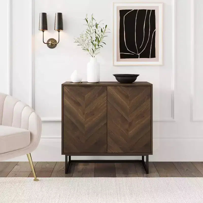 Armoire de rangement 2 portes en bois