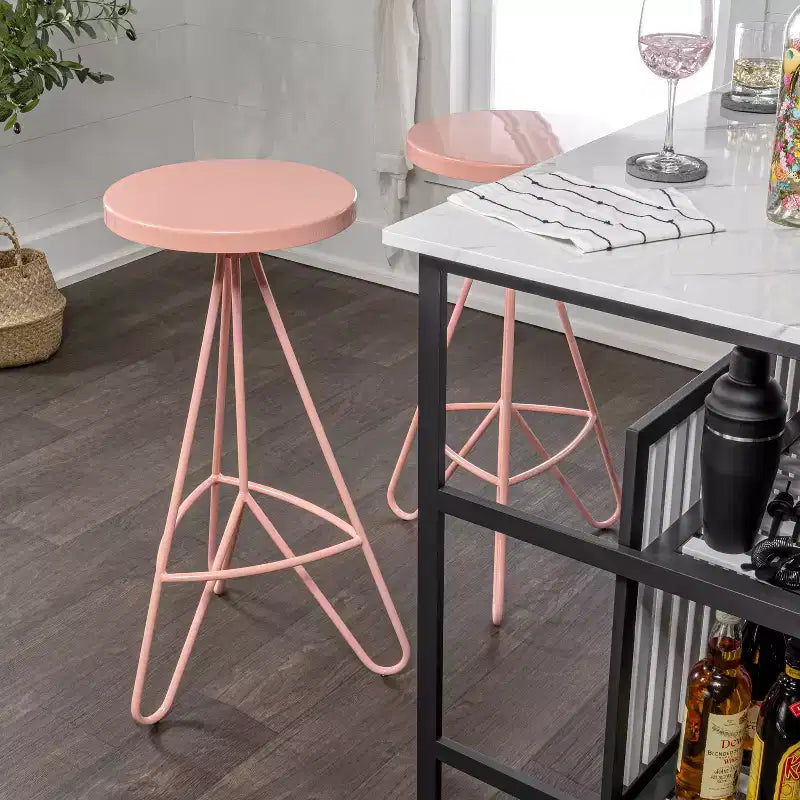 Tabouret de bar sans dossier trépied en fer industriel moderne