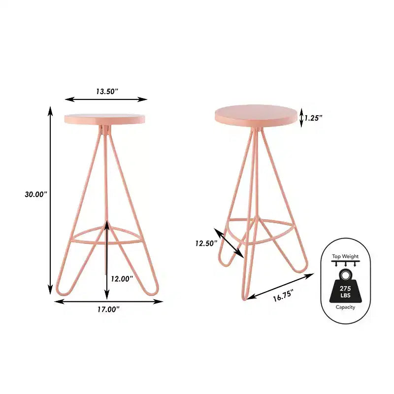 Tabouret de bar sans dossier trépied en fer industriel moderne