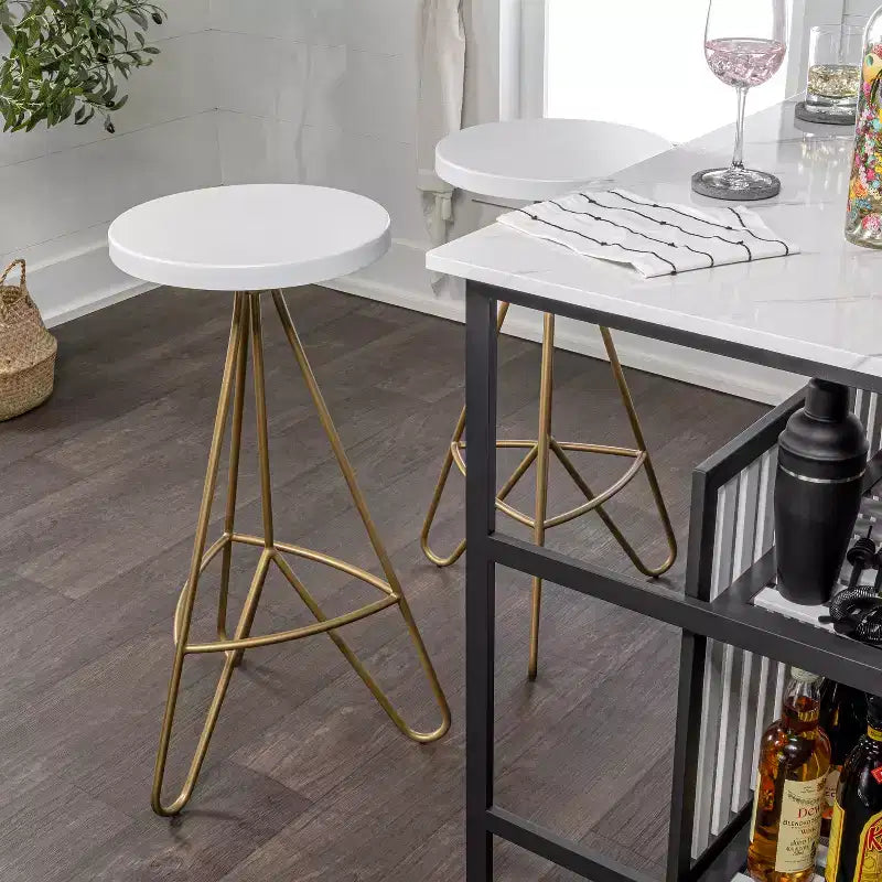 Tabouret de bar sans dossier trépied en fer industriel moderne