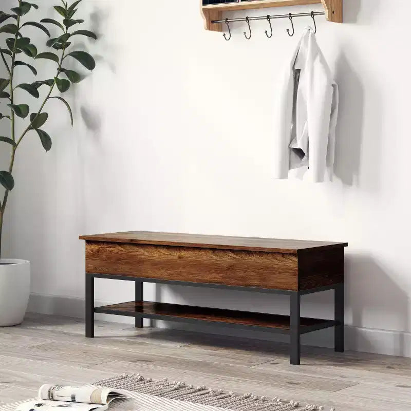 Banc d'entrée de ferme avec siège à charnière relevable