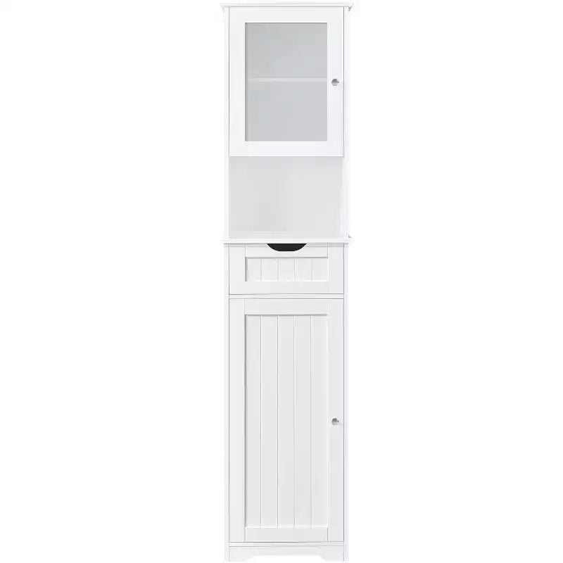 Yaheetech 67 Freestanding Storage Cabinet with Adjustable Shelves for Kitchen Bathroom Living Room White