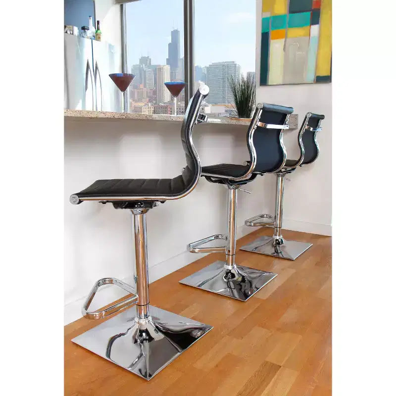 Tabouret de bar rectangulaire réglable -