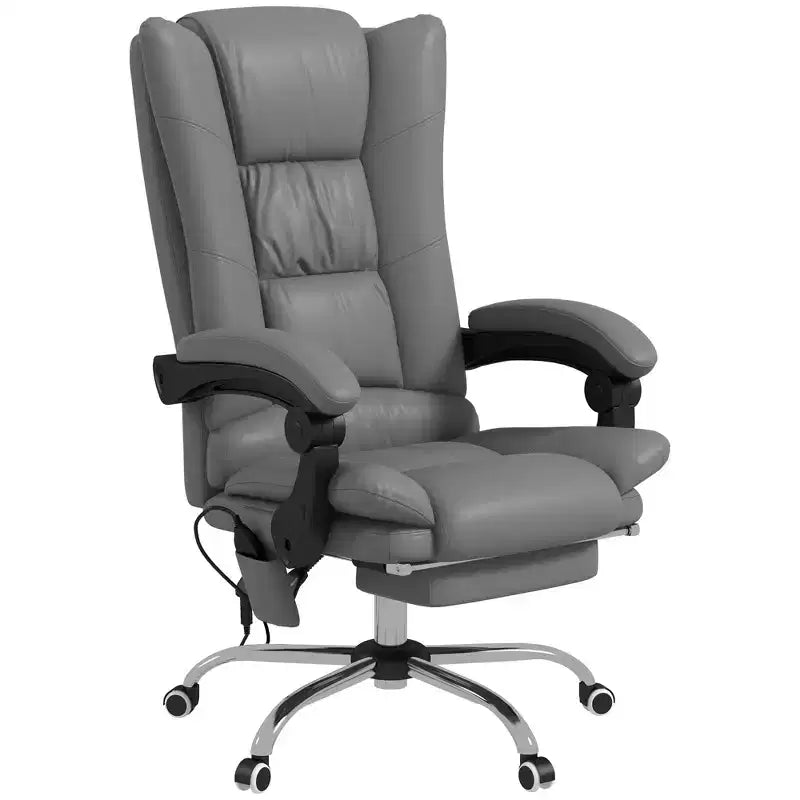 Fauteuil de bureau massant avec vibrations et chauffage, réglable en hauteur, dossier haut
