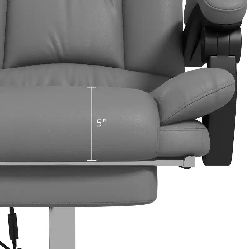 Fauteuil de bureau massant avec vibrations et chauffage, réglable en hauteur, dossier haut