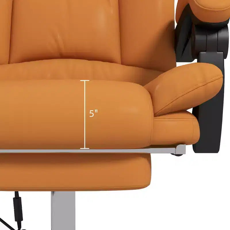 Fauteuil de bureau massant avec vibrations et chauffage, réglable en hauteur, dossier haut