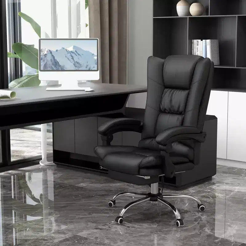 Fauteuil de bureau massant avec vibrations et chauffage, réglable en hauteur, dossier haut