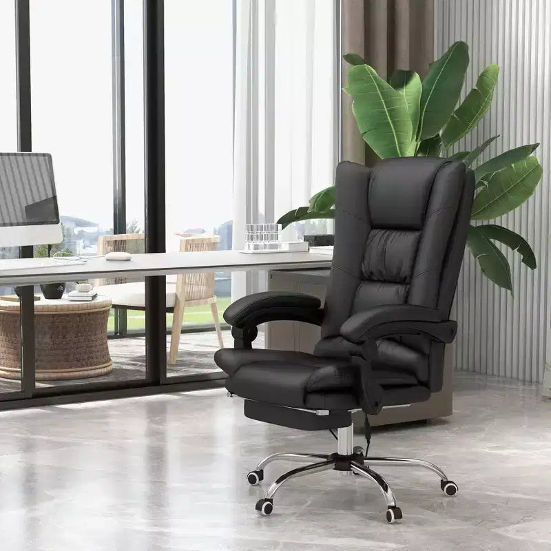 Fauteuil de bureau massant avec vibrations et chauffage, réglable en hauteur, dossier haut