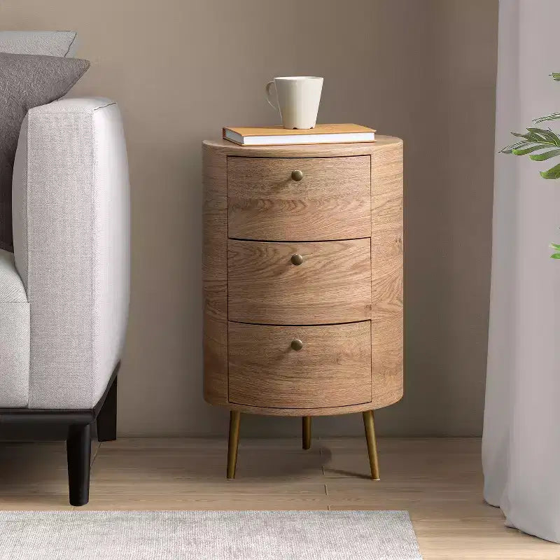 Table d'appoint avec 3 tiroirs et rangement Tall Drum