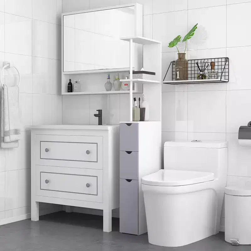 Meuble haut de rangement pour salle de bain, colonne de salle de bain autoportante