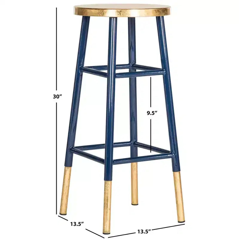 Tabouret de bar Emery à feuilles d'or trempées
