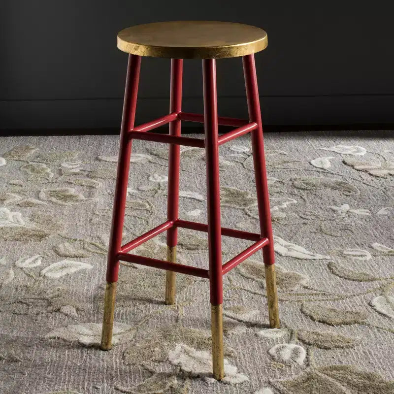 Tabouret de bar Emery à feuilles d'or trempées