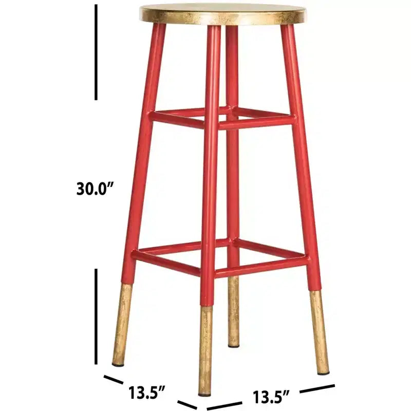 Tabouret de bar Emery à feuilles d'or trempées