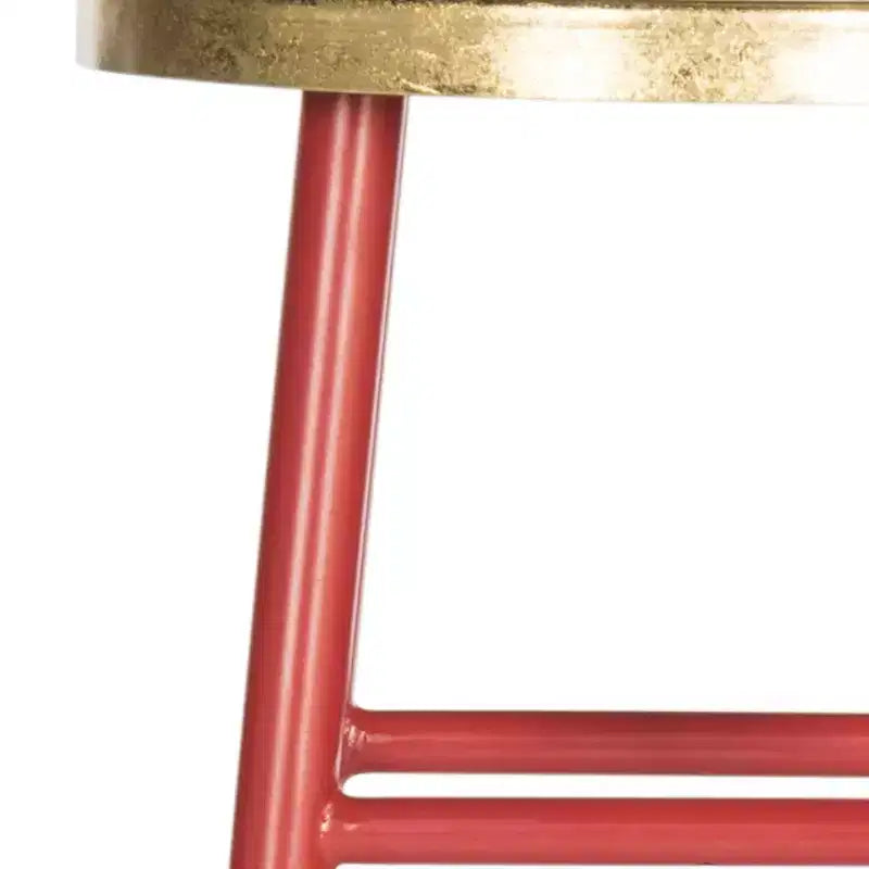 Tabouret de bar Emery à feuilles d'or trempées