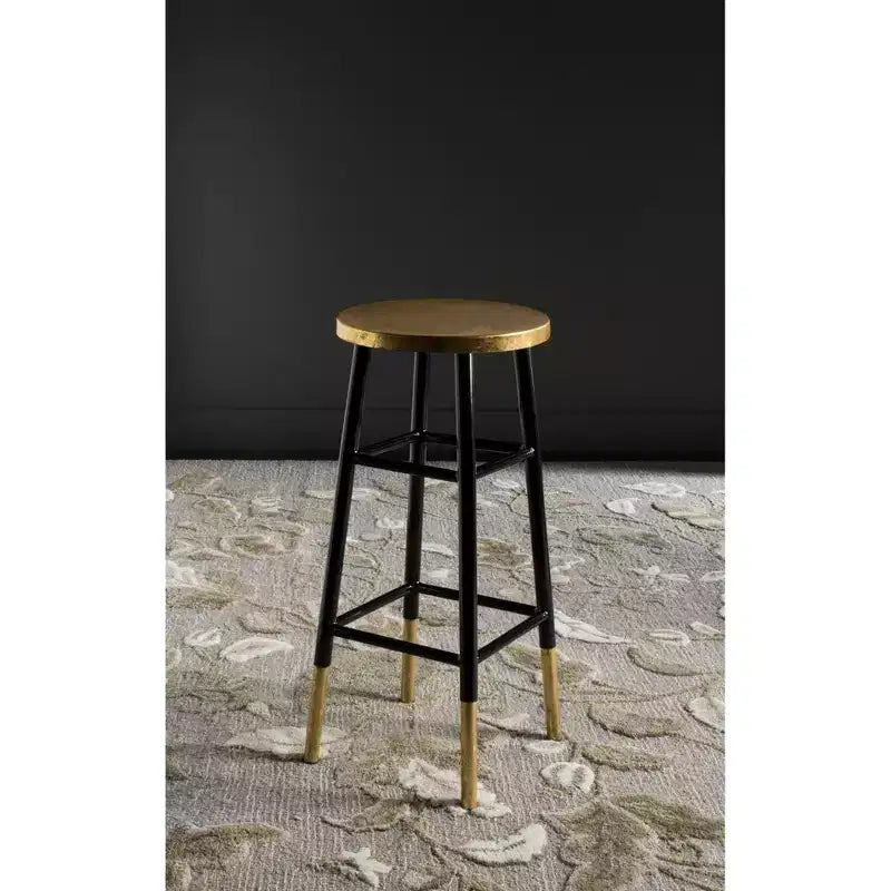Tabouret de bar Emery à feuilles d'or trempées