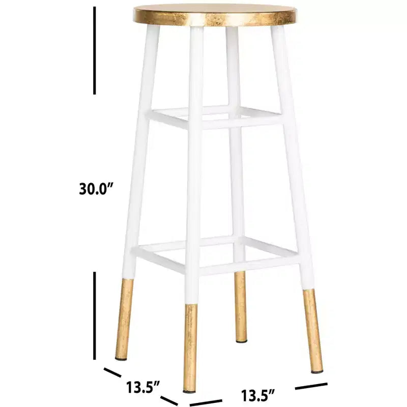 Tabouret de bar Emery à feuilles d'or trempées