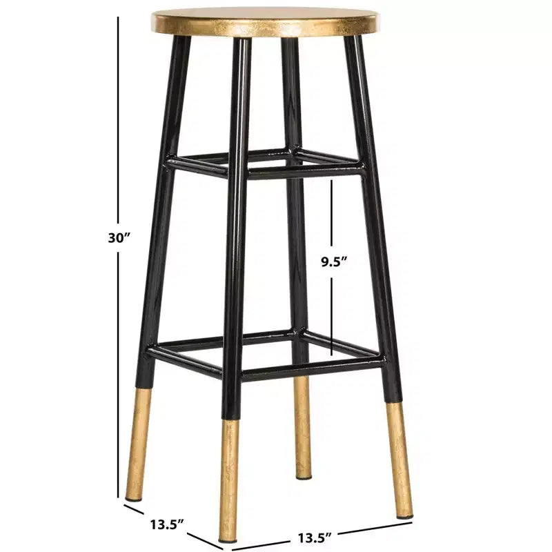 Tabouret de bar Emery à feuilles d'or trempées