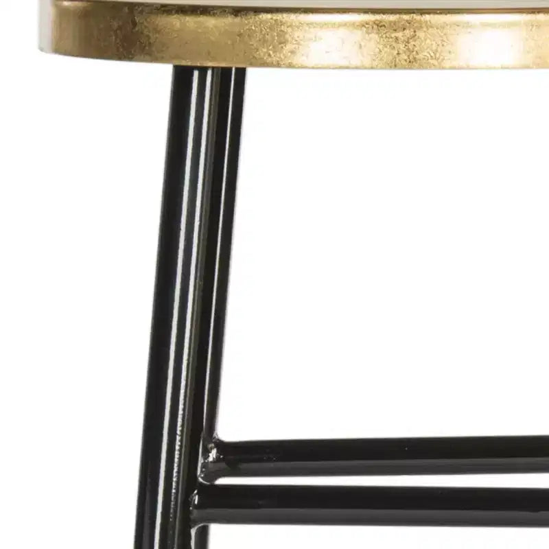 Tabouret de bar Emery à feuilles d'or trempées
