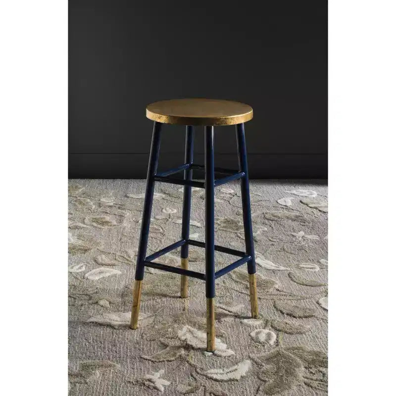 Tabouret de bar Emery à feuilles d'or trempées