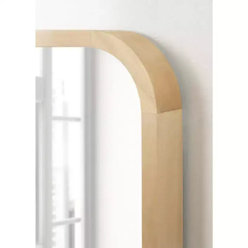 Miroir rectangle à rayon encadré de bois